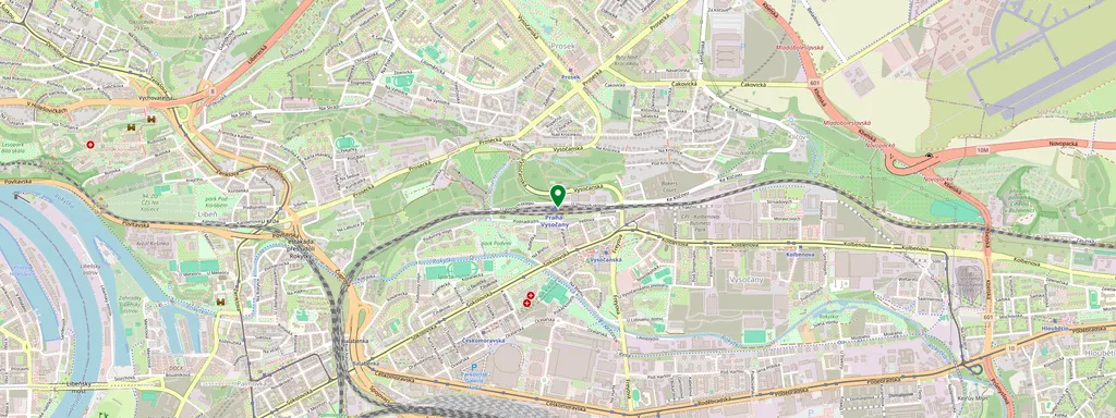 Karta som visar var Praha-Vysočany ligger