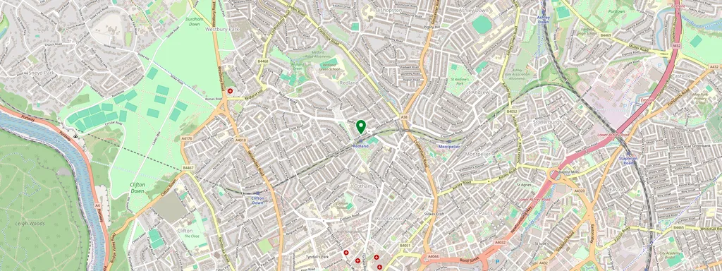Map showing the location of Redland