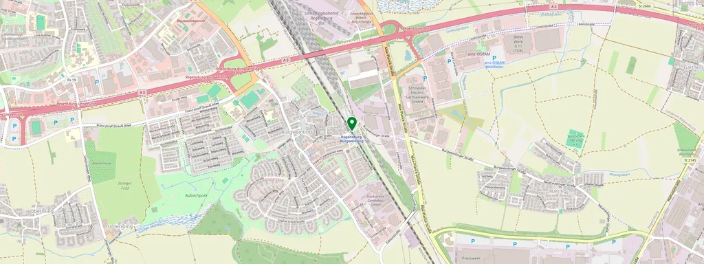 Mappa che mostra la posizione di Regensburg-Burgweinting