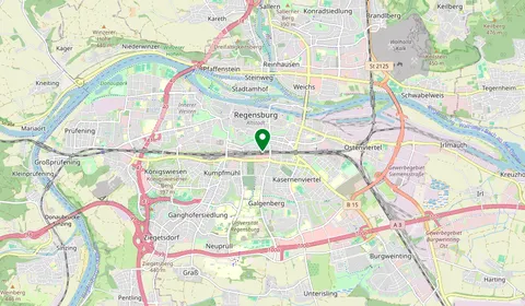 Mappa che mostra la posizione di Regensburg Hbf