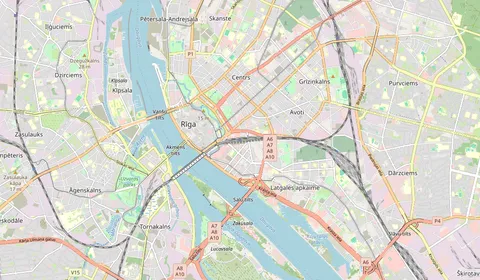 Kaart met de locatie van Riga Central