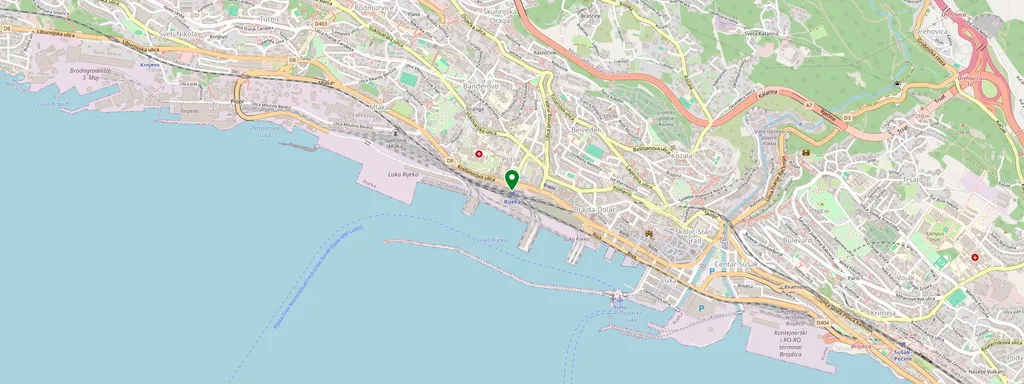 Kaart met de locatie van Rijeka