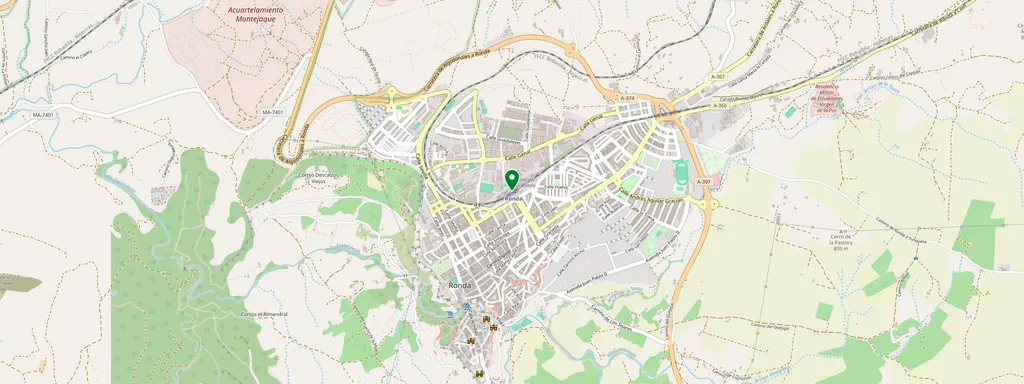 Mappa che mostra la posizione di Ronda