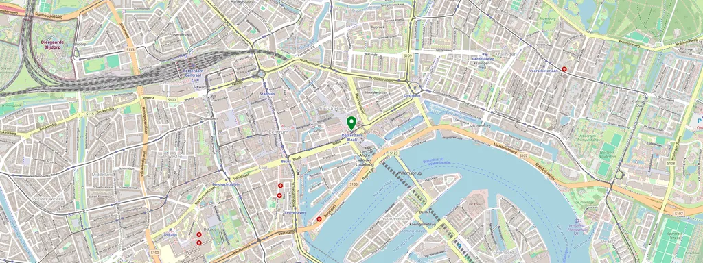 Mappa che mostra la posizione di Rotterdam Blaak