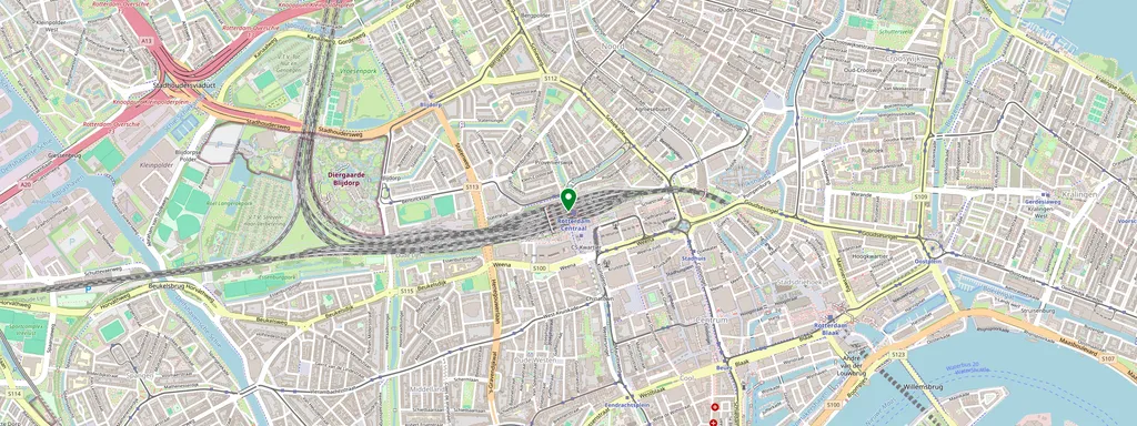 Carte montrant l’emplacement de Rotterdam Centraal
