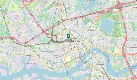 Kaart met de locatie van Rotterdam Centraal
