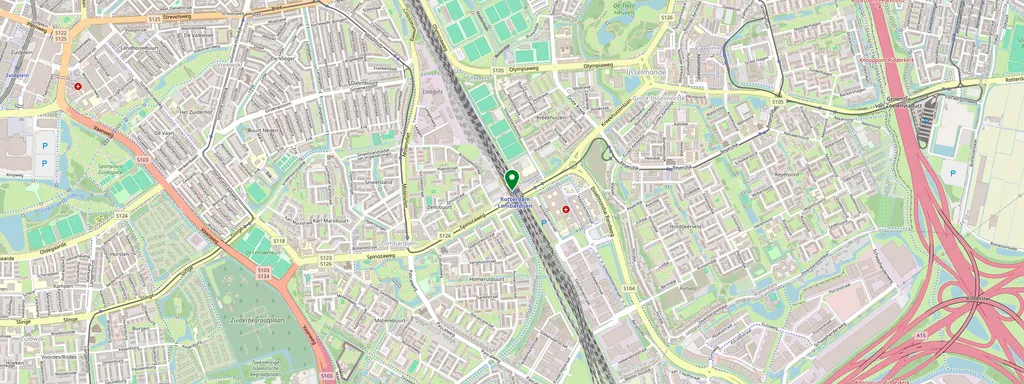 Mapa que muestra la ubicación de Rotterdam Lombardijen