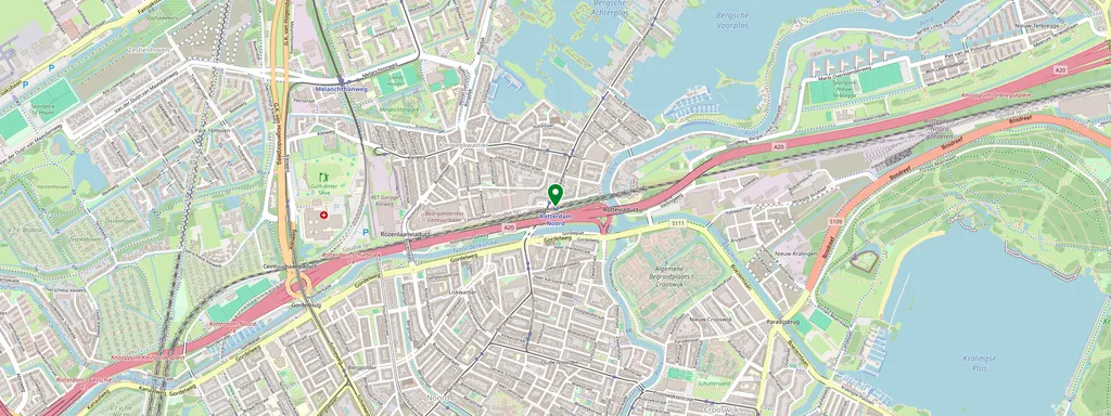Karta som visar var Rotterdam Noord ligger