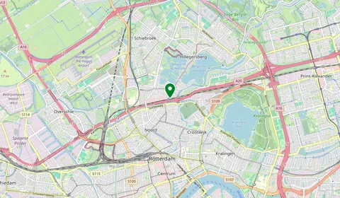 Kaart met de locatie van Rotterdam Noord