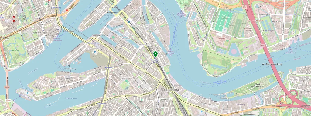 Mapa que muestra la ubicación de Rotterdam Zuid