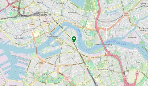 Kaart met de locatie van Rotterdam Zuid