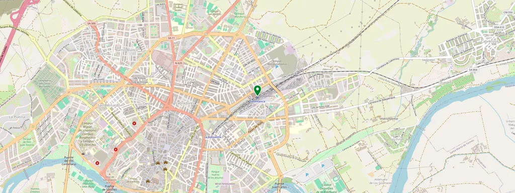 Kaart met de locatie van Salamanca