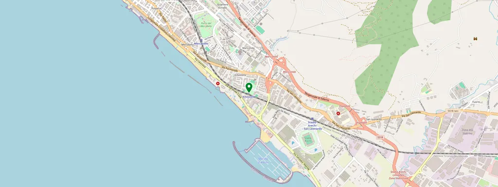 Mappa che mostra la posizione di Salerno Arbostella