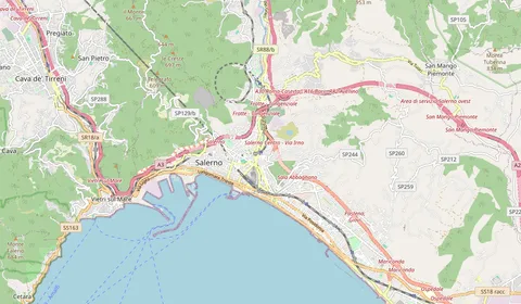 Mapa que muestra la ubicación de Salerno Irno