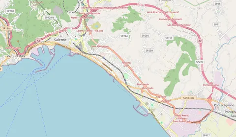 Mapa que muestra la ubicación de Salerno Pastena