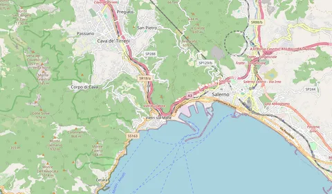 Mapa que muestra la ubicación de Salerno Porto