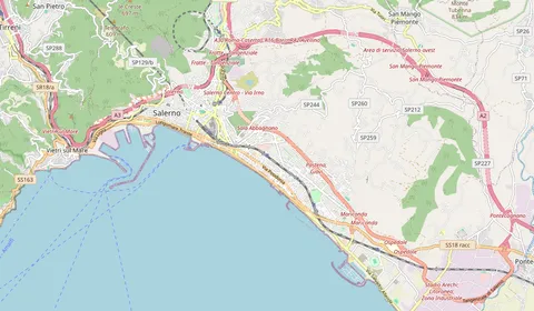 Mapa que muestra la ubicación de Salerno Torrione