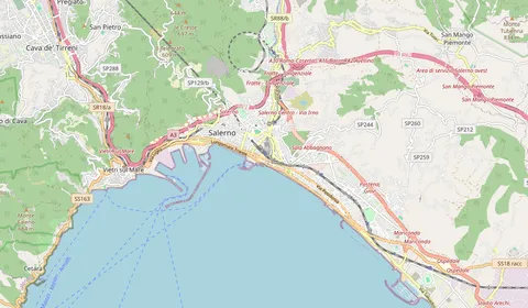 Mapa que muestra la ubicación de Salerno