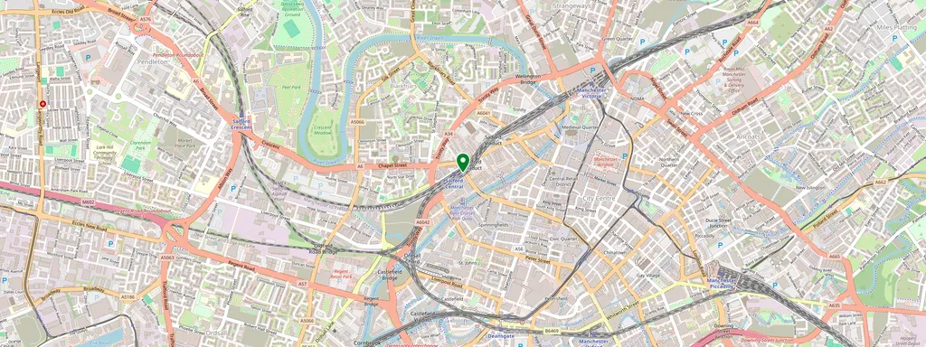 Map showing the location of Salford Central