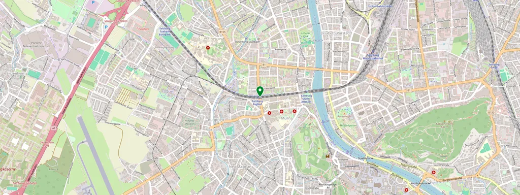 Kaart met de locatie van Salzburg Aiglhof