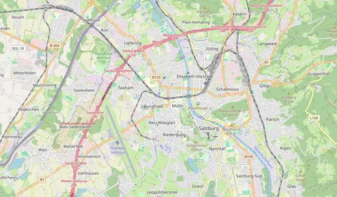 Kaart met de locatie van Salzburg Aiglhof