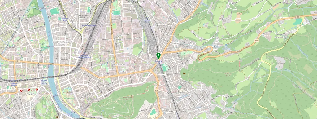 Kaart met de locatie van Salzburg Gnigl