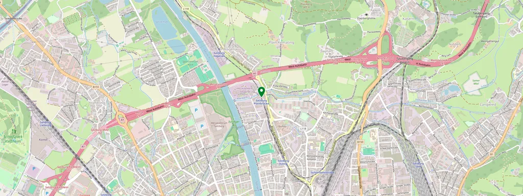 Kaart met de locatie van Salzburg Maria Plain-Plainbrücke Bahnhof
