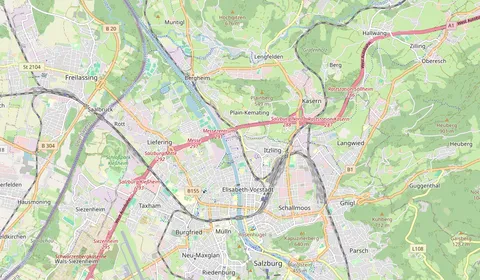 Kaart met de locatie van Salzburg Maria Plain-Plainbrücke Bahnhof