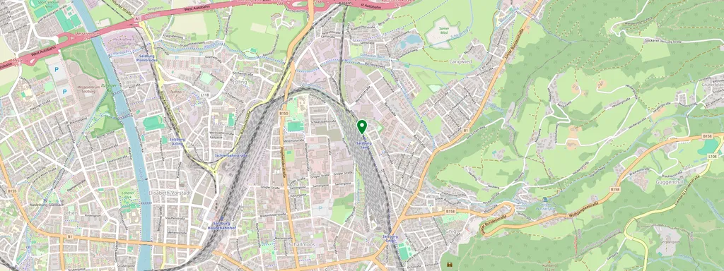 Karte mit der Lage von Salzburg Sam