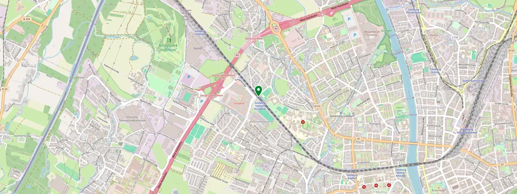 Kaart met de locatie van Salzburg Taxham Europark