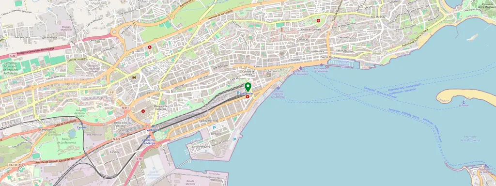 Carte montrant l’emplacement de Santander-Feve