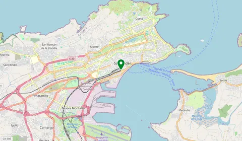 Map showing the location of Santander-Feve
