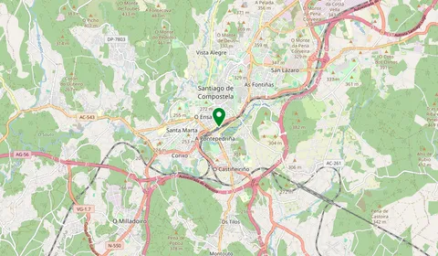 Map showing the location of Santiago de Compostela