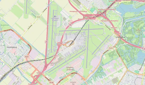 Carte montrant l’emplacement de Schiphol Airport