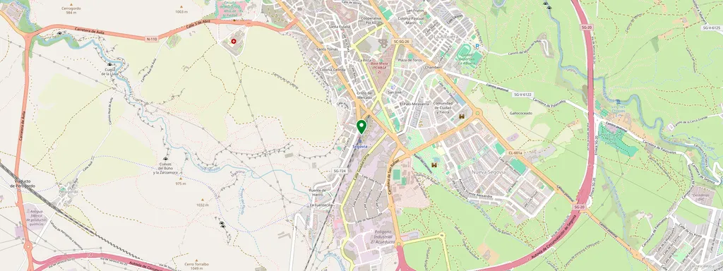 Kaart met de locatie van Segovia Estación