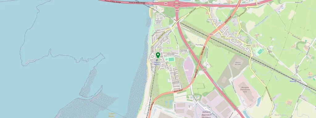 Carte montrant l’emplacement de Severn Beach
