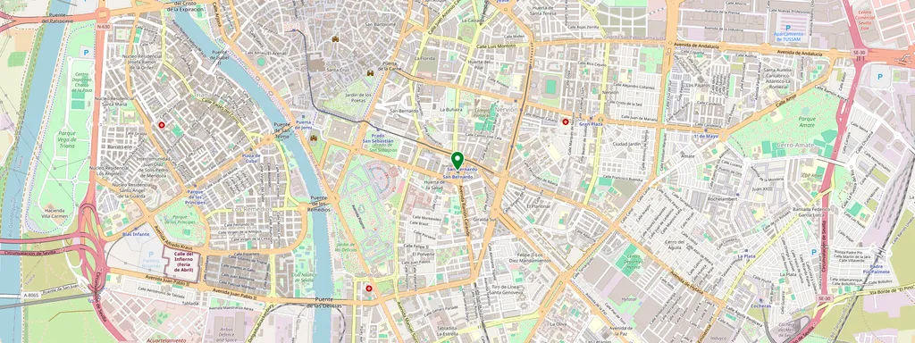 Carte montrant l’emplacement de Sevilla San Bernardo