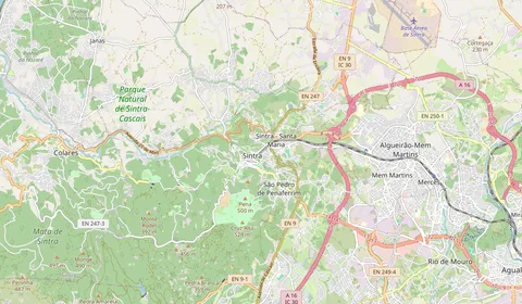 Kaart met de locatie van Sintra