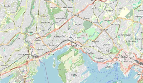 Map showing the location of Skøyen stasjon