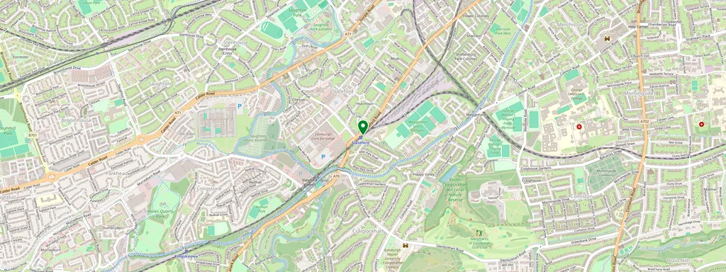 Map showing the location of Slateford