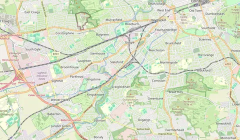 Carte montrant l’emplacement de Slateford