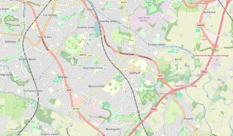 Map showing the location of Solihull