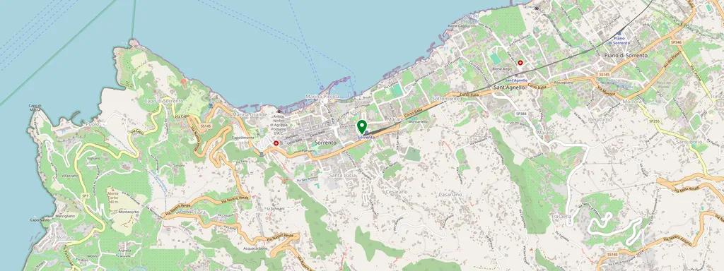 Carte montrant l’emplacement de Sorrento Circumvesuviana