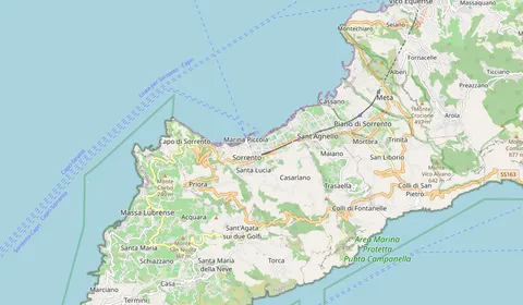 Kaart met de locatie van Sorrento Circumvesuviana