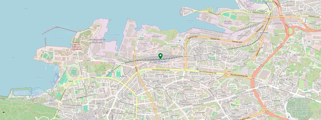 Mappa che mostra la posizione di Split Predgrade