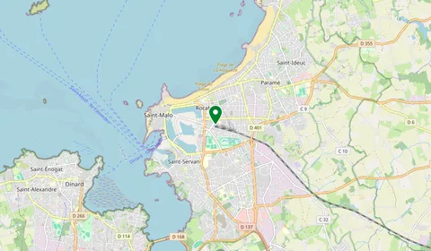 Kaart met de locatie van St-Malo