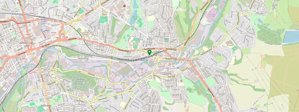 Map showing the location of Stalybridge