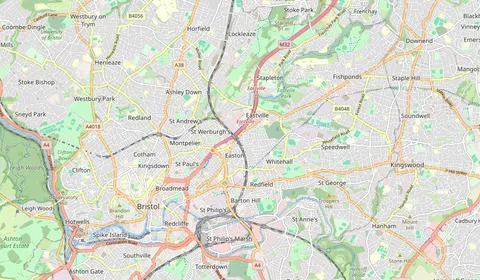 Map showing the location of Stapleton Road
