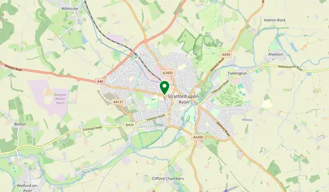 Map showing the location of Stratford-upon-Avon