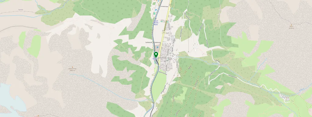 Map showing the location of Täsch